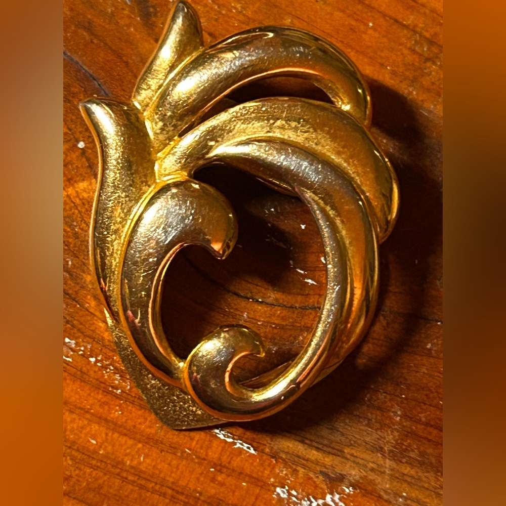 Elegant Gold Matte Brooch